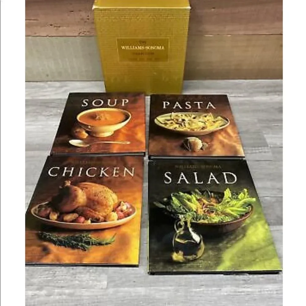 EUC Williams & Sonoma 4 cookbook set (Pasta,Chicken,Soup,Salad)